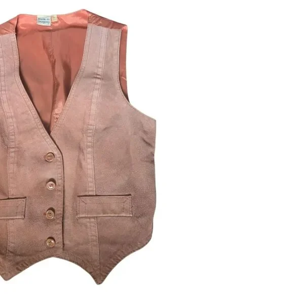 Vintage FRANÇOIS MOREAU Brown Suede Button Front Vest - 3 - Picture 2 of 6